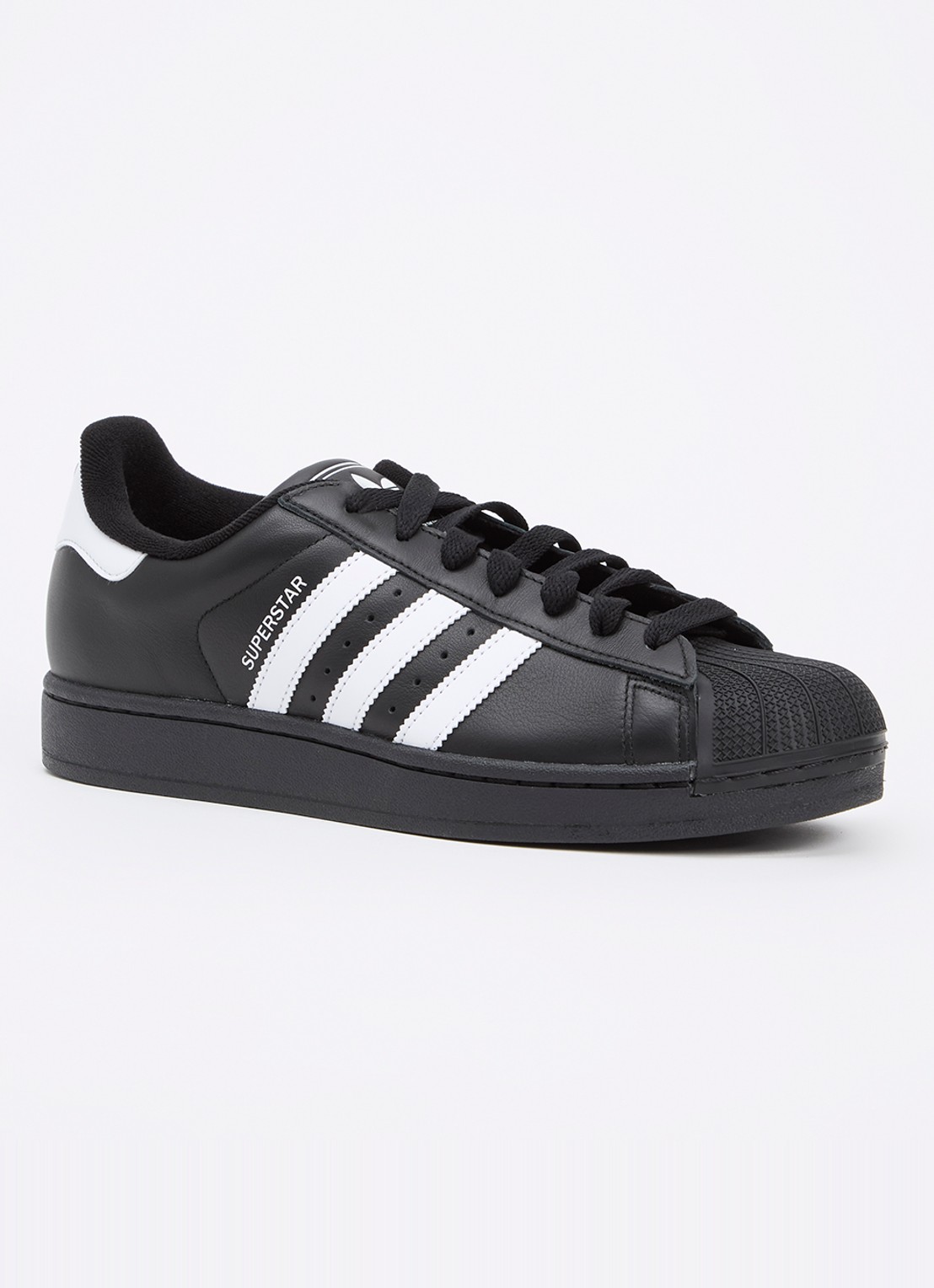 Adidas Superstar II sneaker van leer met logo - voorkant 5 zwart