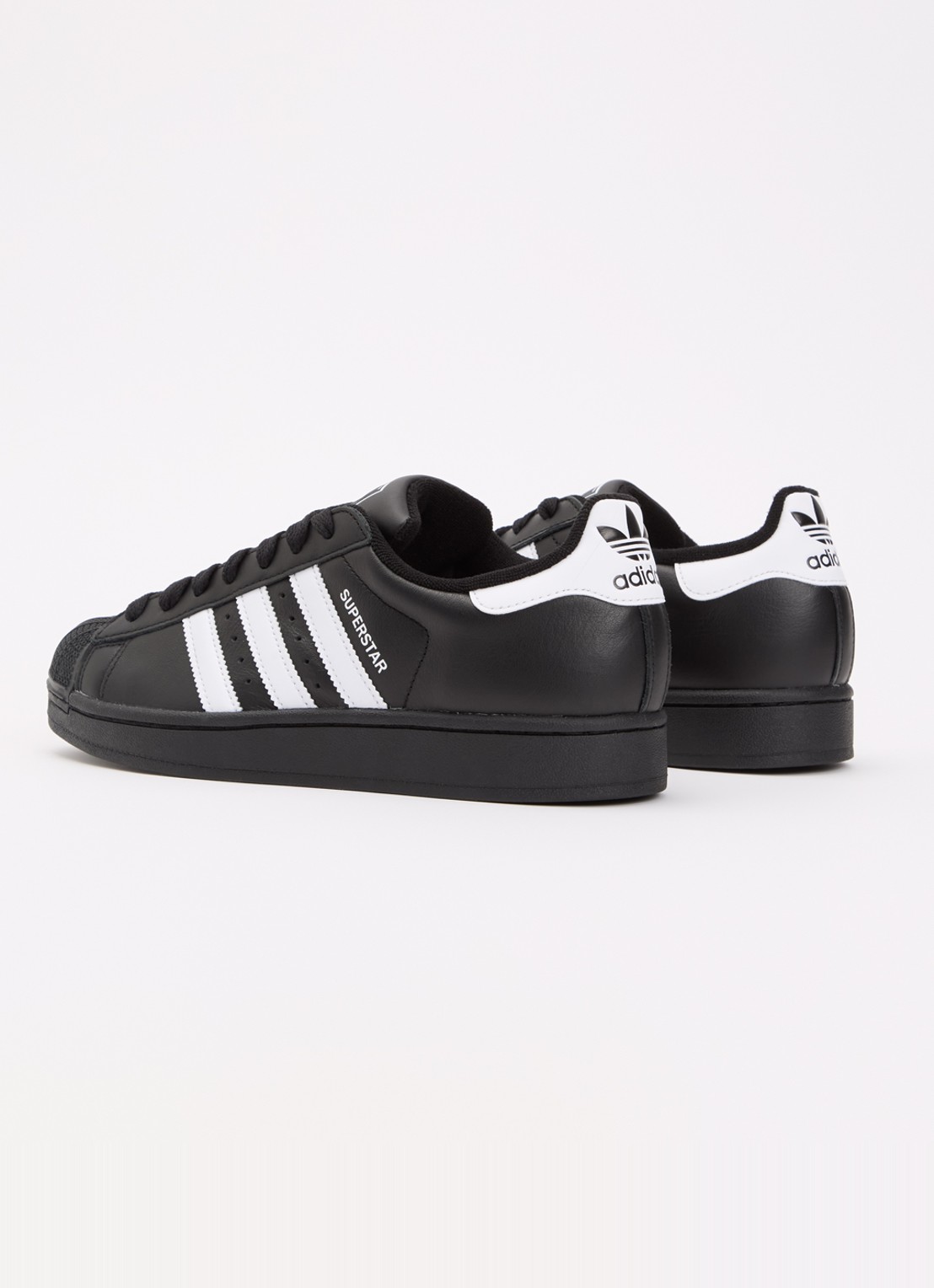 Adidas Superstar II sneaker van leer - achterkant zwart