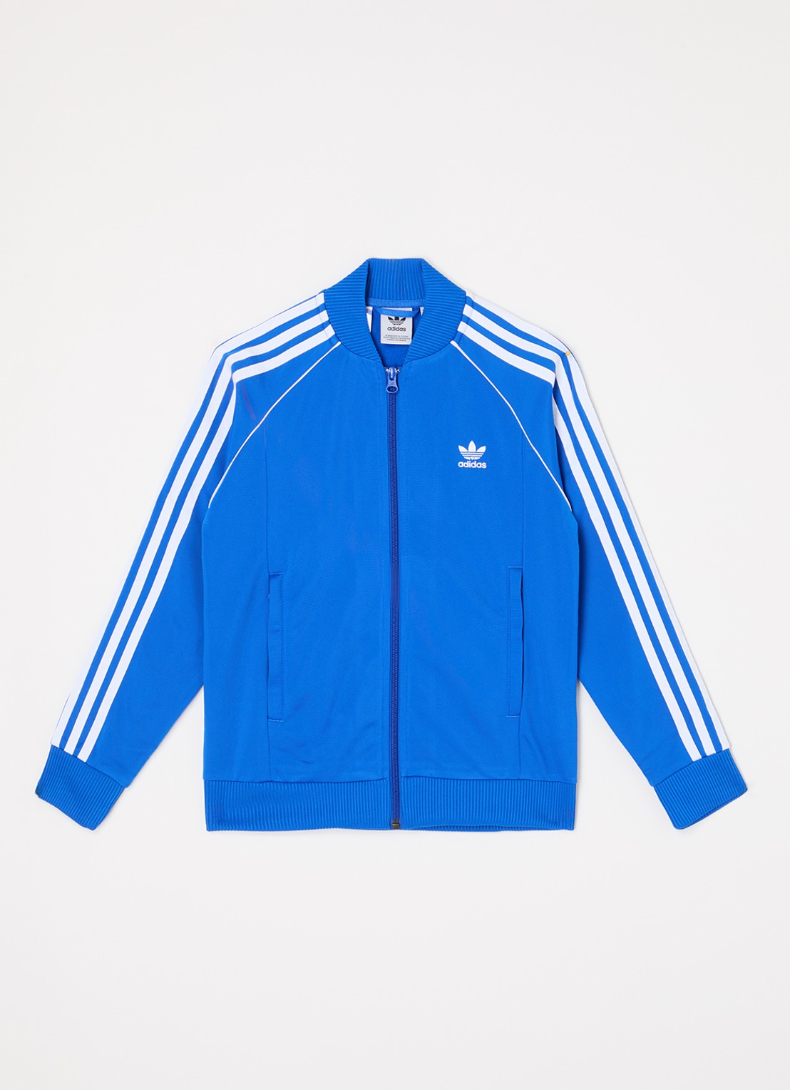 Adidas Superstar trackvest met logo - voorkant kobaltblauw