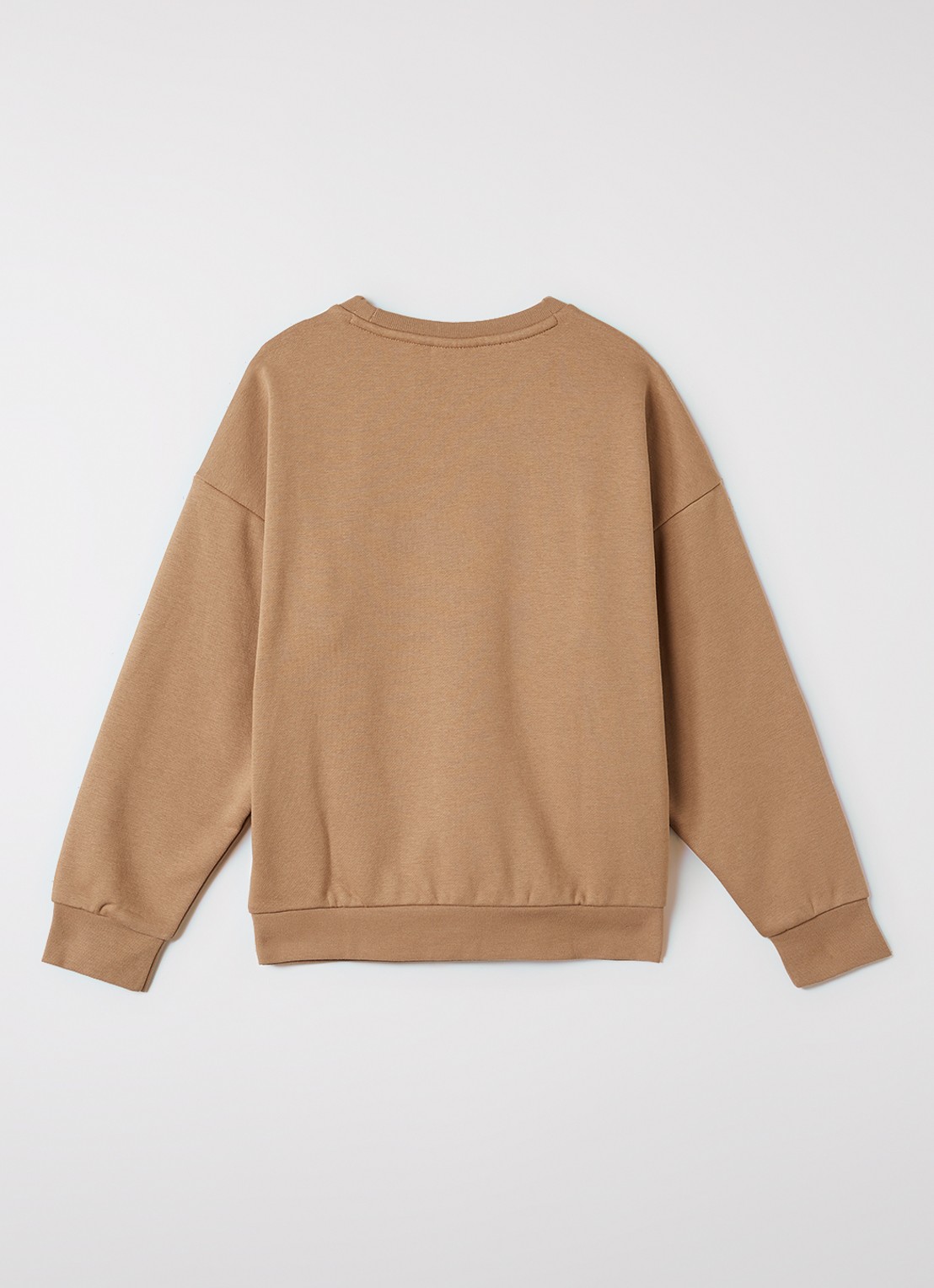Adidas Sweater met logoborduring - voorkant 2 camel
