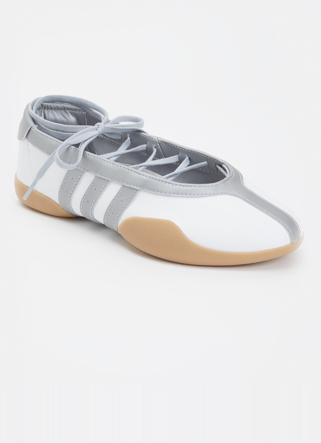 Adidas Taekwondo ballerina van leer - voorkant wit