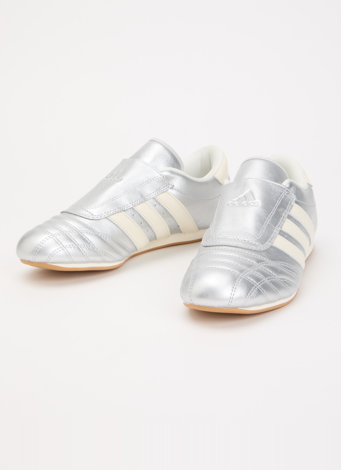 Adidas Taekwondo sneaker van leer met metallic finish - detail 3 zilver