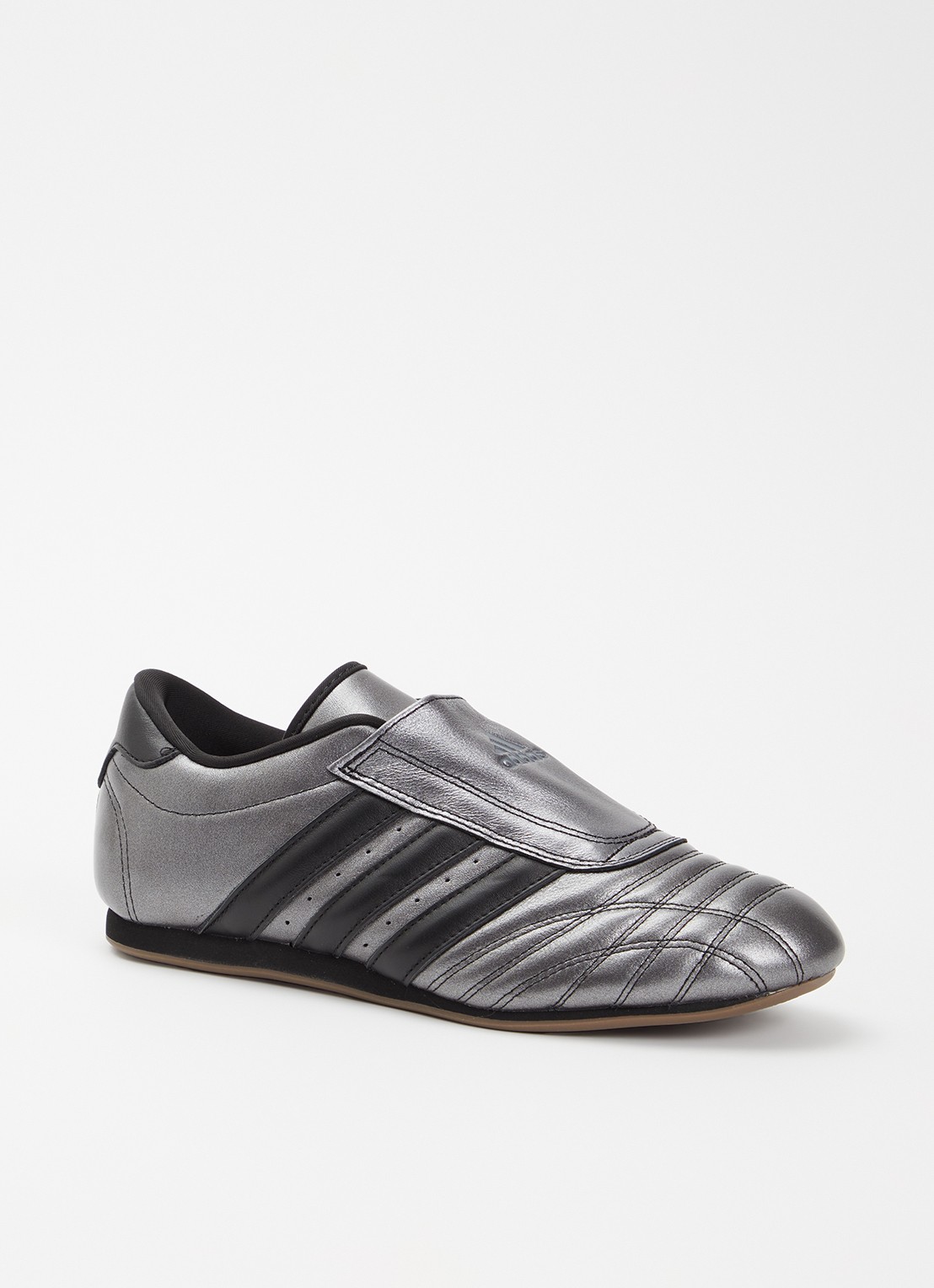 Adidas Taekwondo sneaker van leer met metallic finish - voorkant 2 antraciet