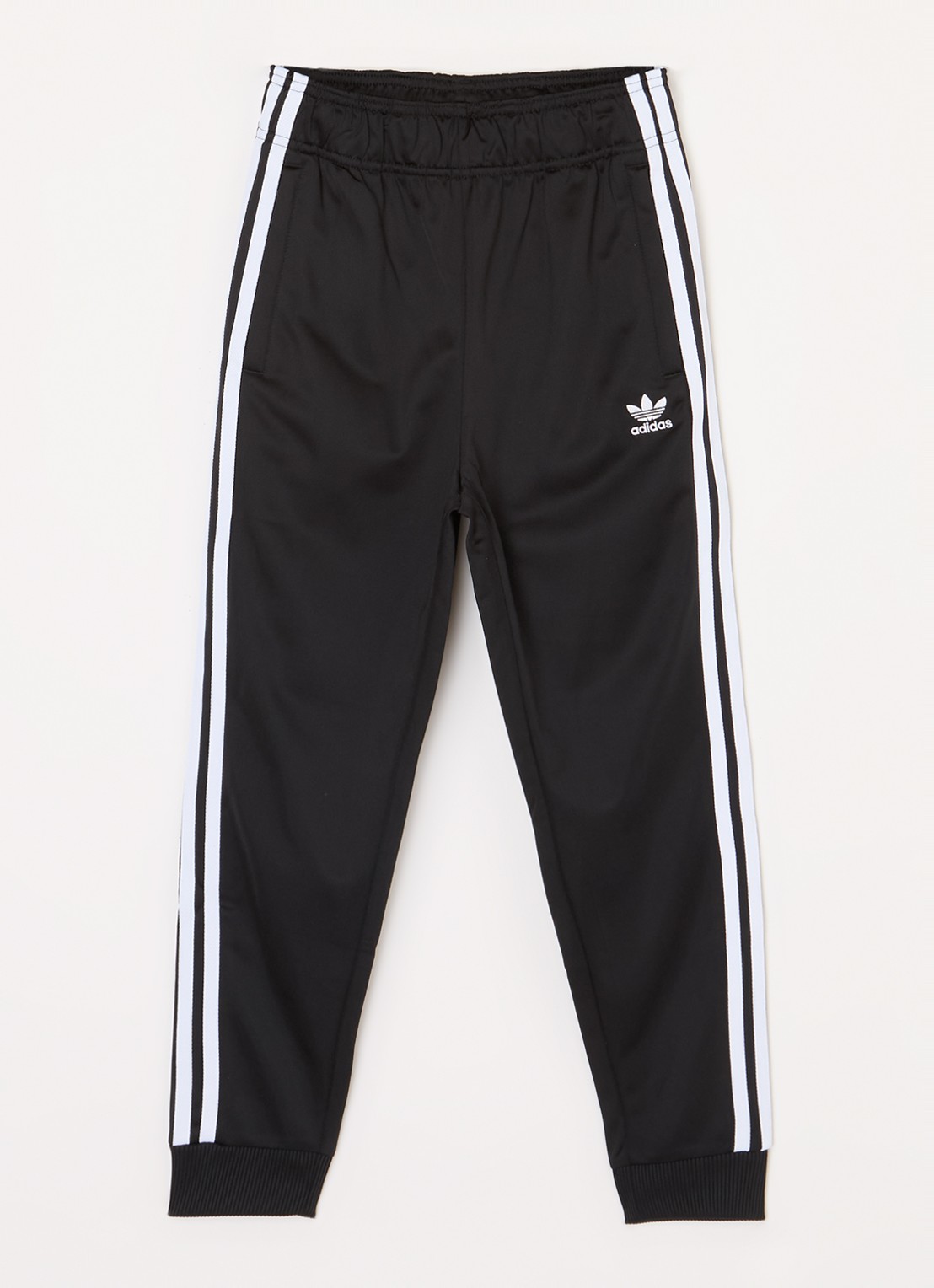 Adidas Tapered fit trackpants met logoborduring - voorkant 2 zwart