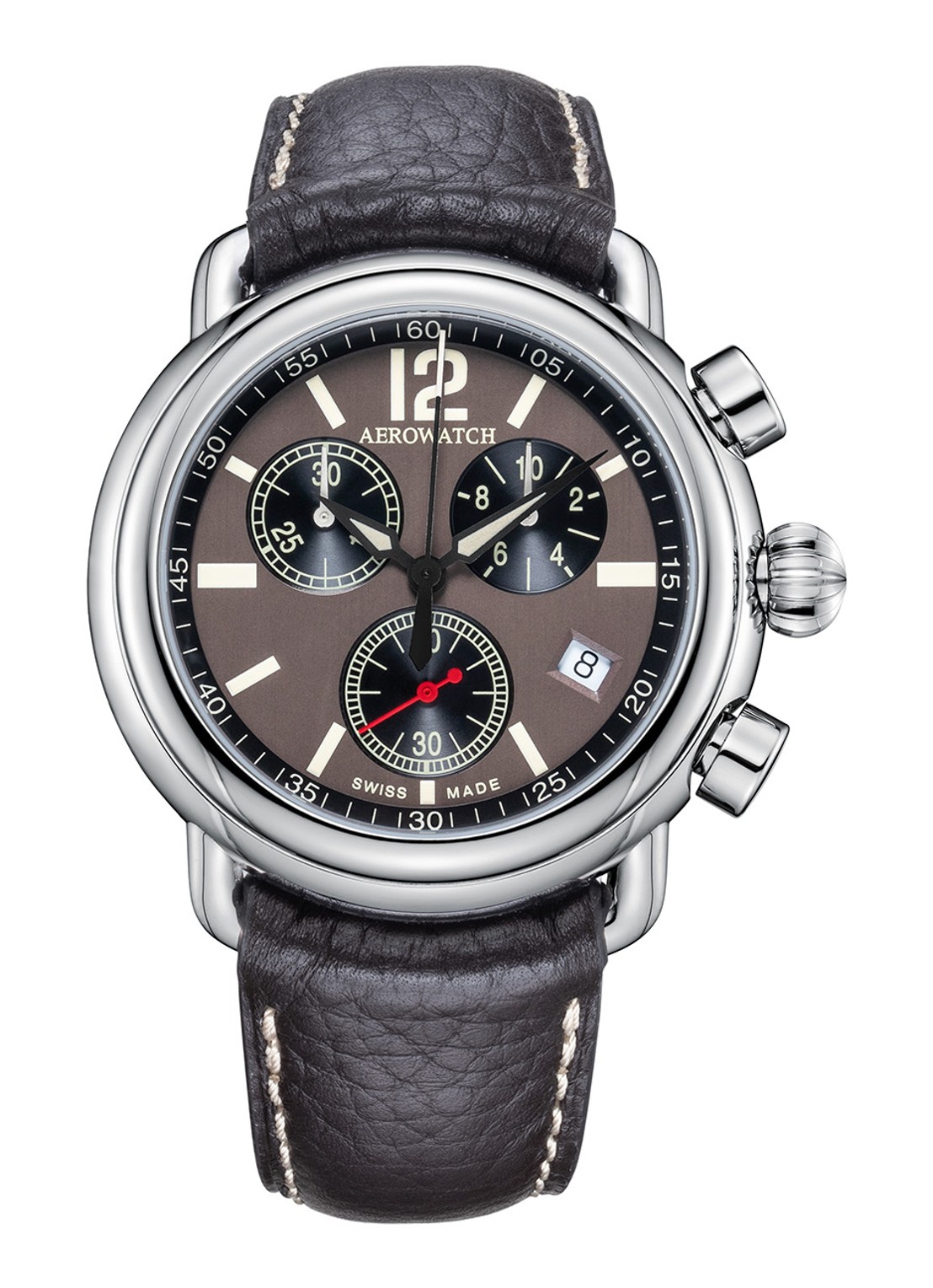 Aerowatch 1942 horloge A 79100 AA02 - voorkant zilver