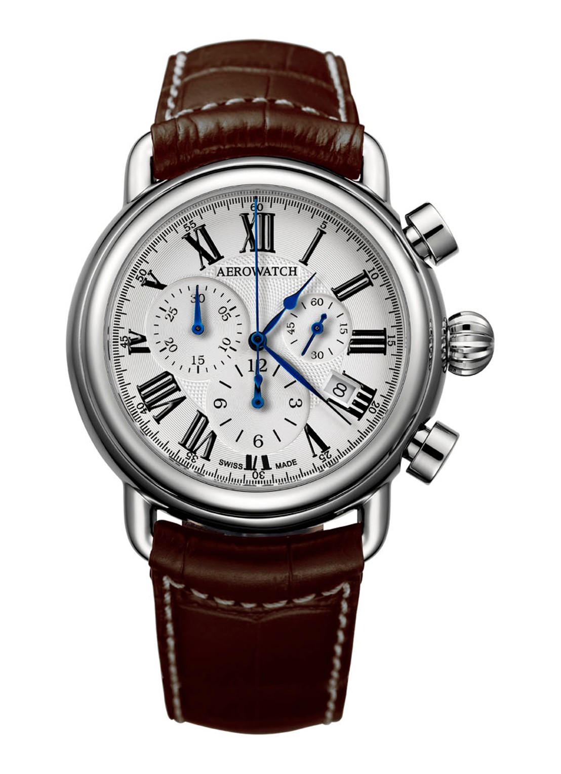 Aerowatch 1942 horloge A 83939 AA07 - voorkant zilver