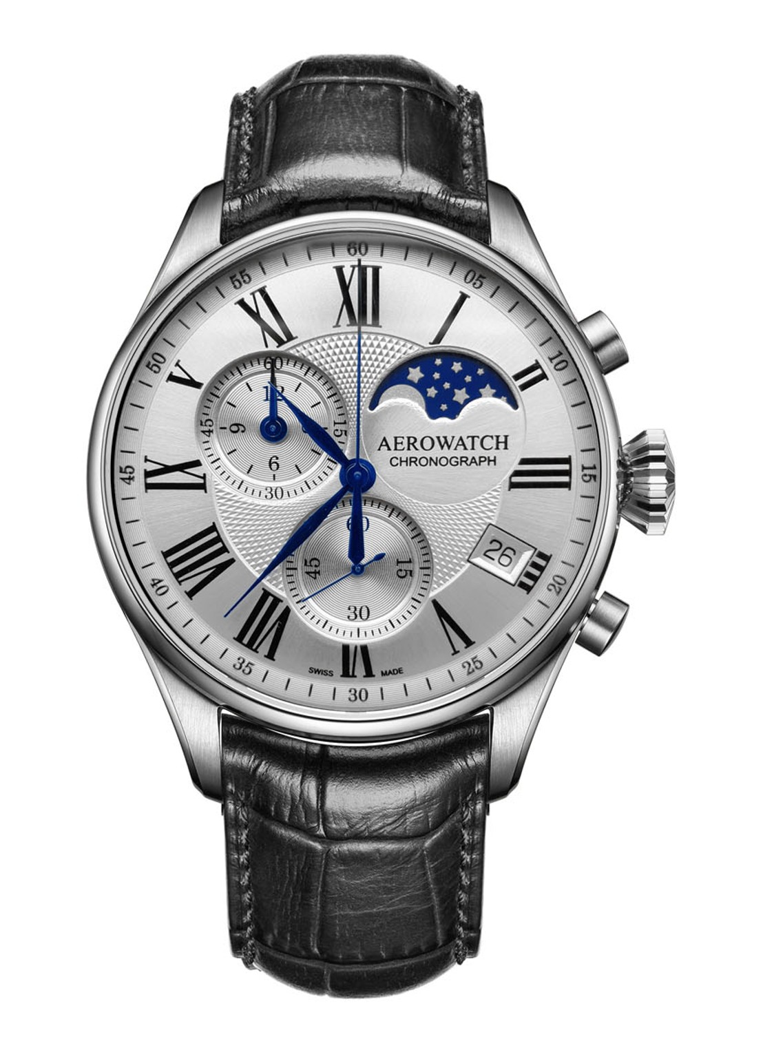 Aerowatch Les Grande Classiques horloge A 78990 AA03 - voorkant zilver