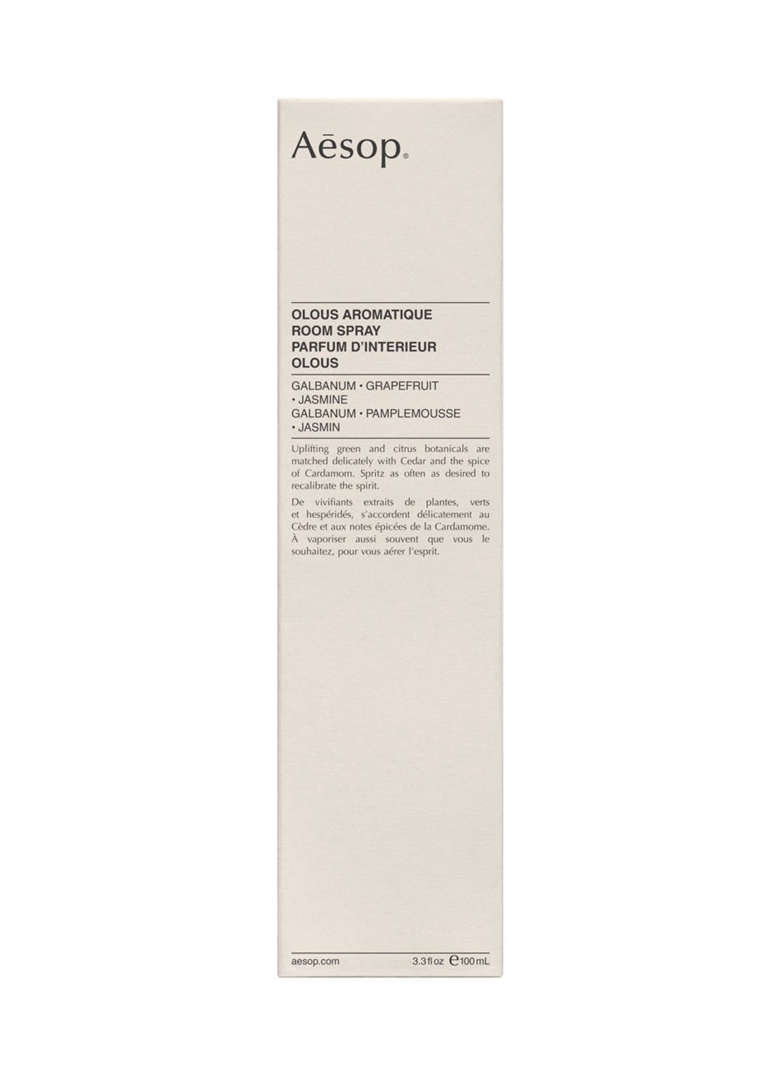 Aesop Olous Aromatique Room Spray - huisparfum - voorkant 2 undefined