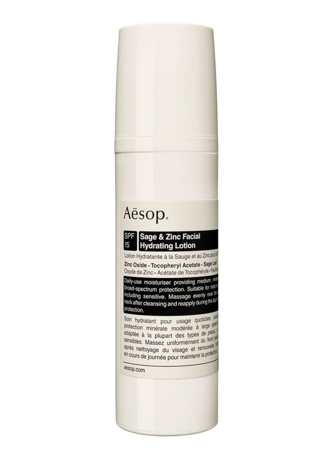Aesop Sage & Zinc Facial Hydrating Lotion SPF15 - dag- en nachtcrème - voorkant undefined