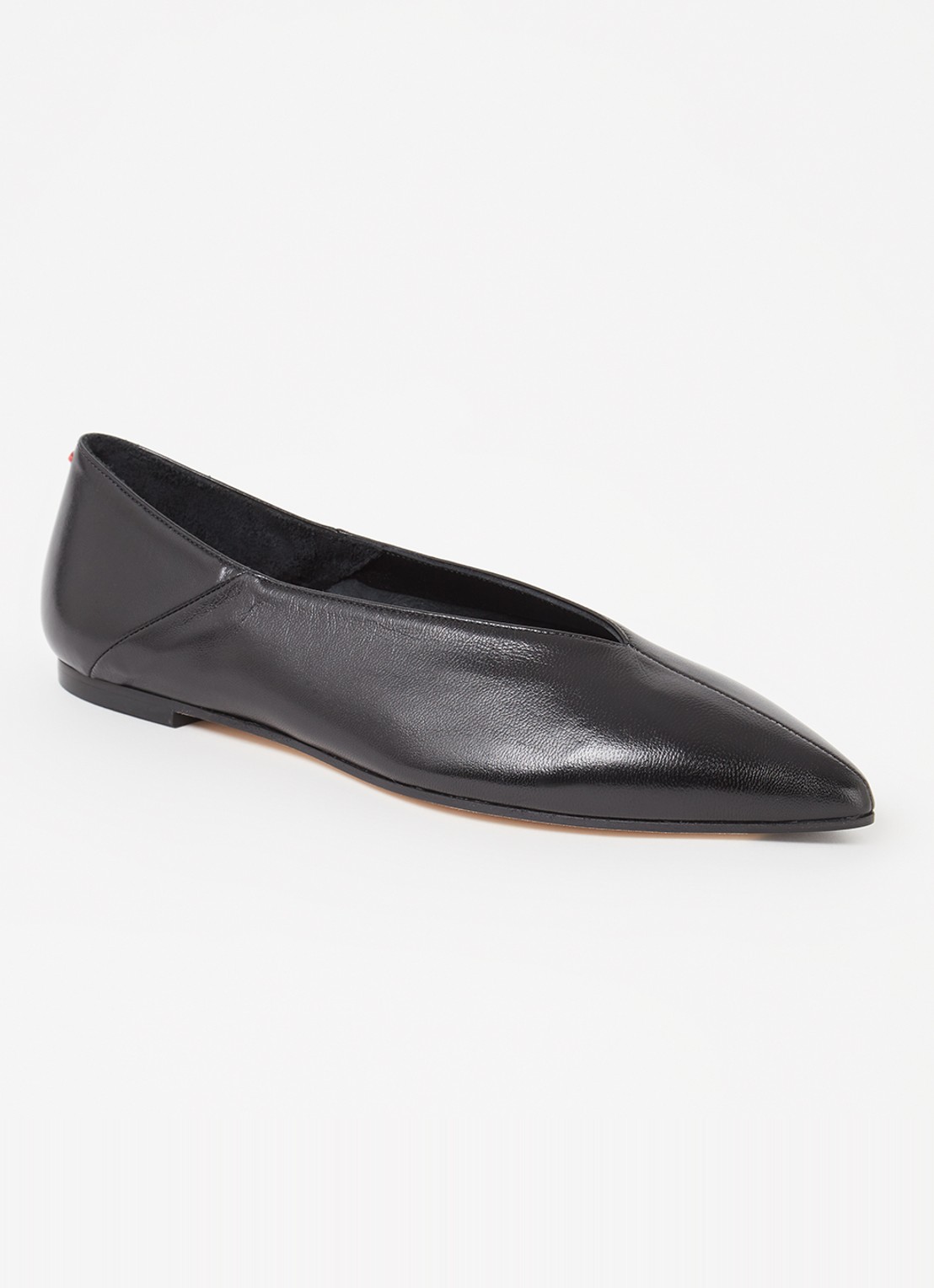 Aeyde Moa ballerina van leer - voorkant 4 zwart
