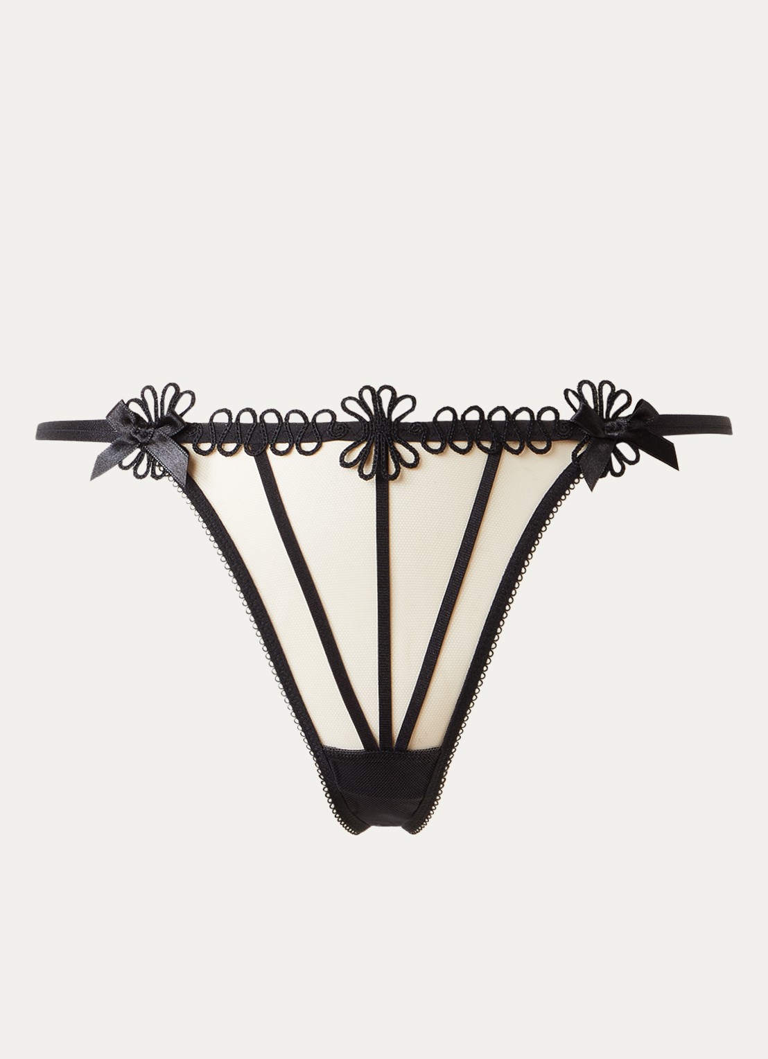 Agent Provocateur Coletta string van mesh - voorkant zwart