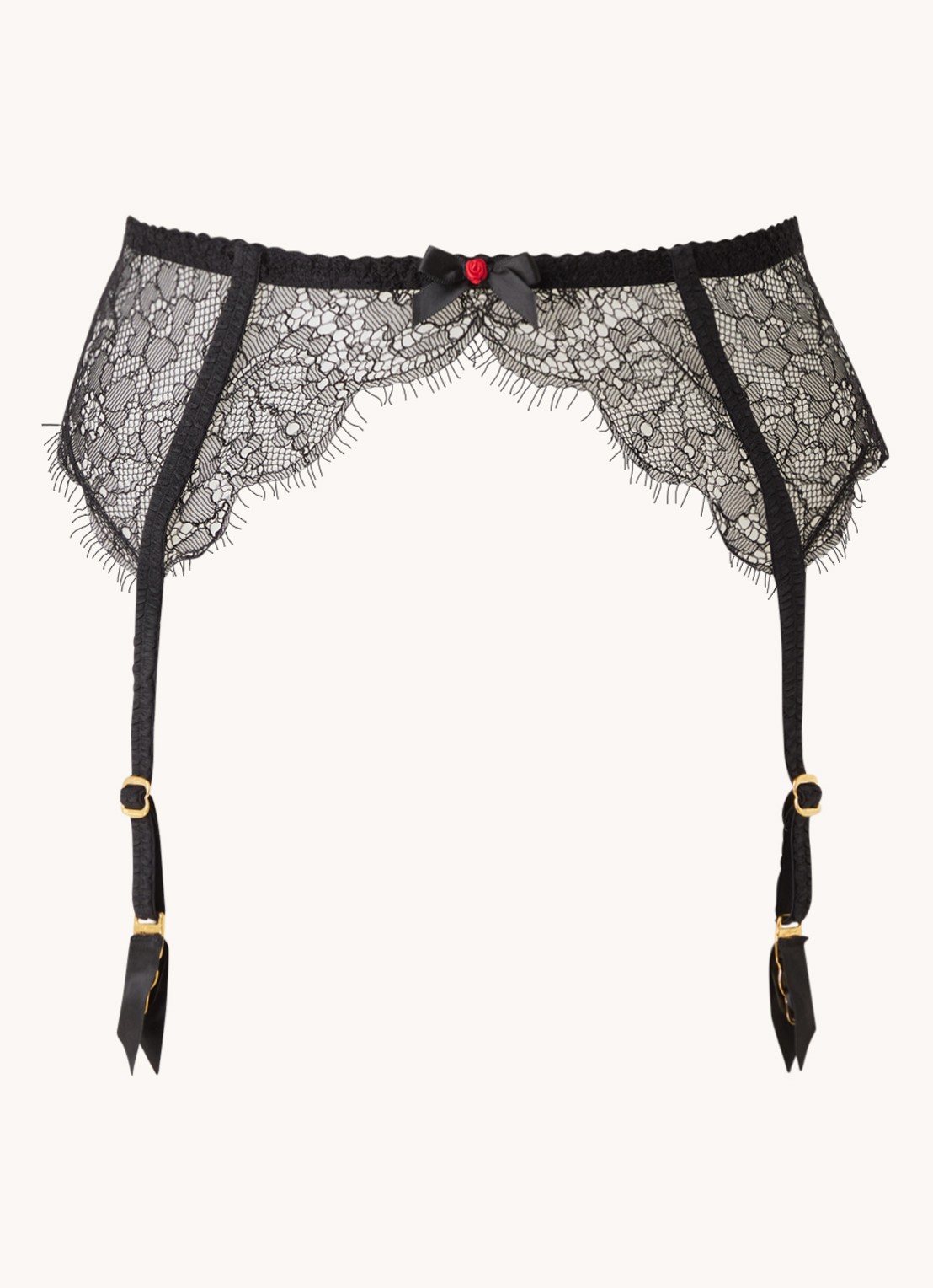 Agent Provocateur Lorna jarretels van kant - voorkant zwart