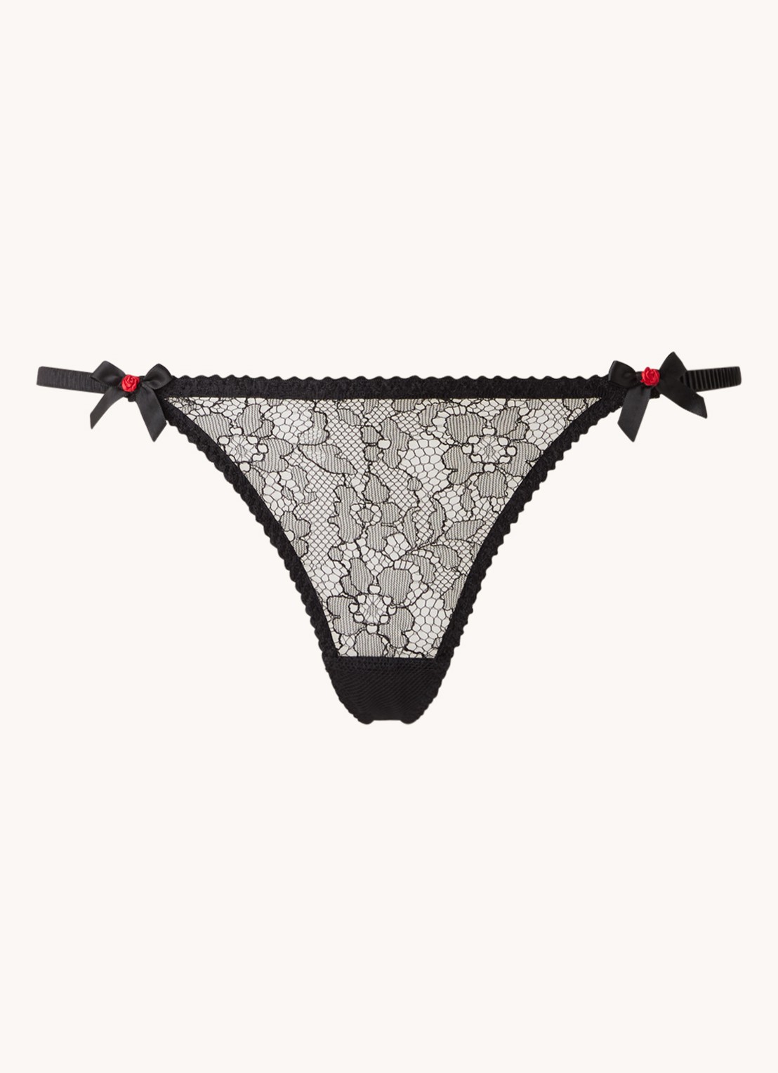 Agent Provocateur Lorna string van kant - voorkant zwart