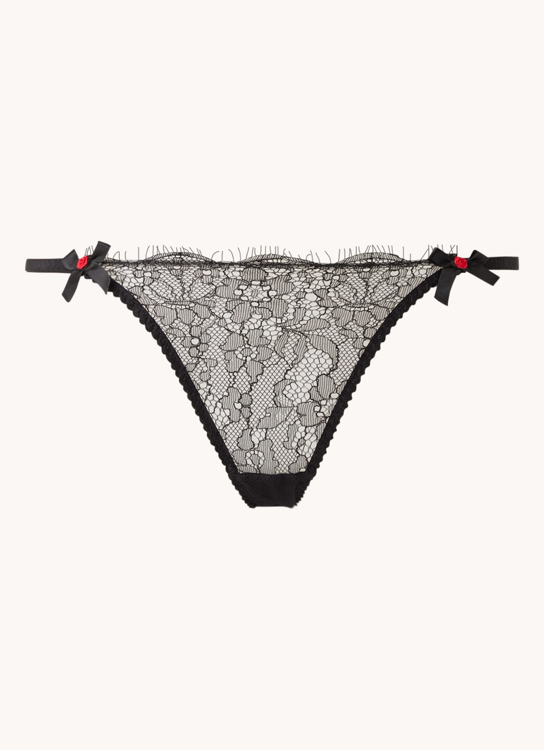 Agent Provocateur Lorna tanga van kant - voorkant zwart
