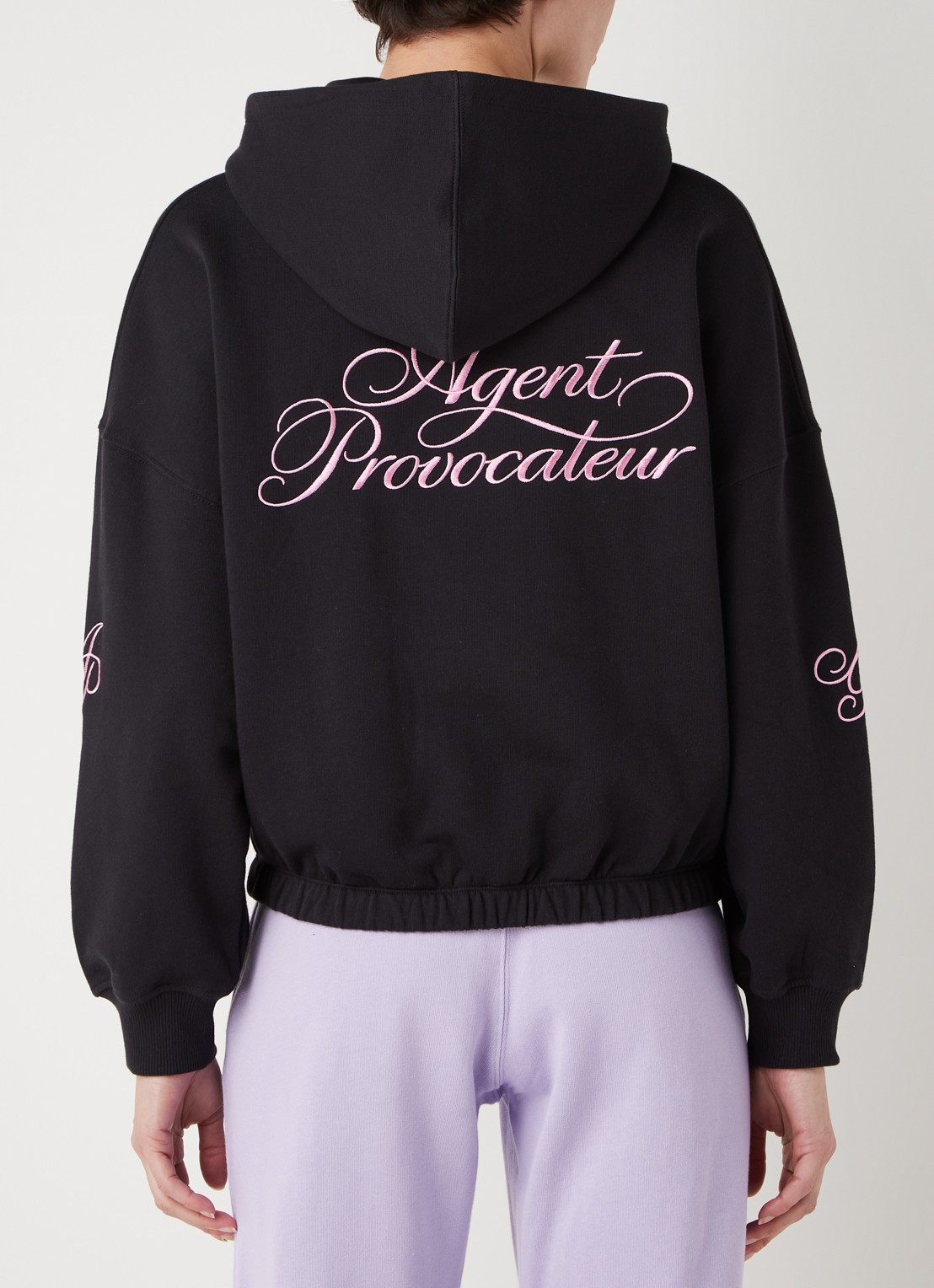 Agent Provocateur Rayley hoodie met rijgdetail en logoborduring - detail 4 zwart