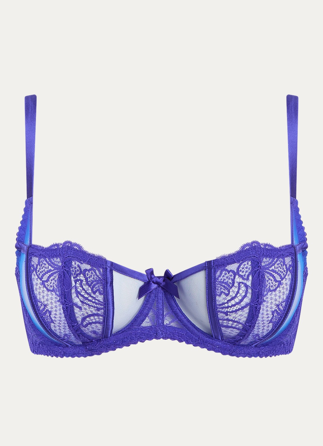 Agent Provocateur Rozlyn balconette bh van kant - voorkant kobaltblauw