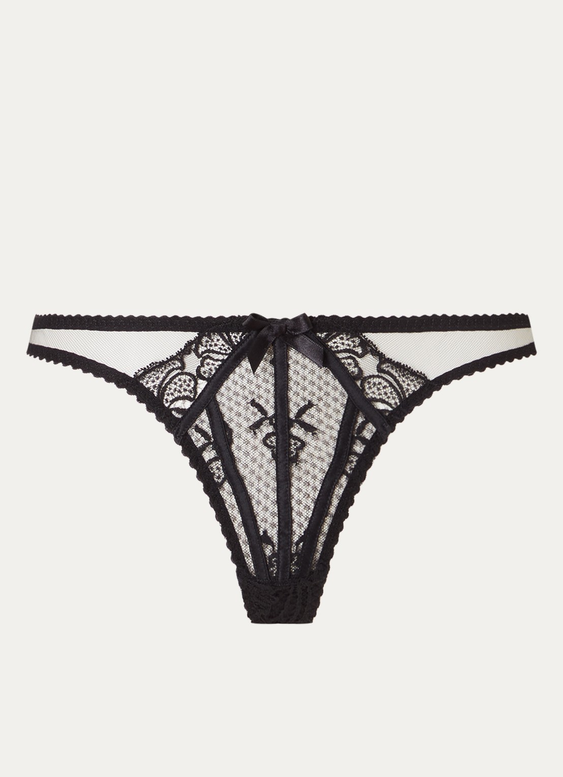 Agent Provocateur ROZLYN THONG BLACK - voorkant zwart
