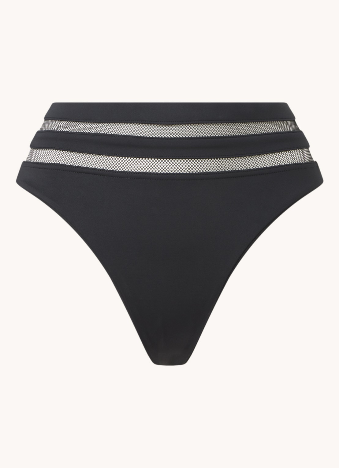 Agent Provocateur Zenaya high waisted brazilian bikinislip met mesh - voorkant zwart