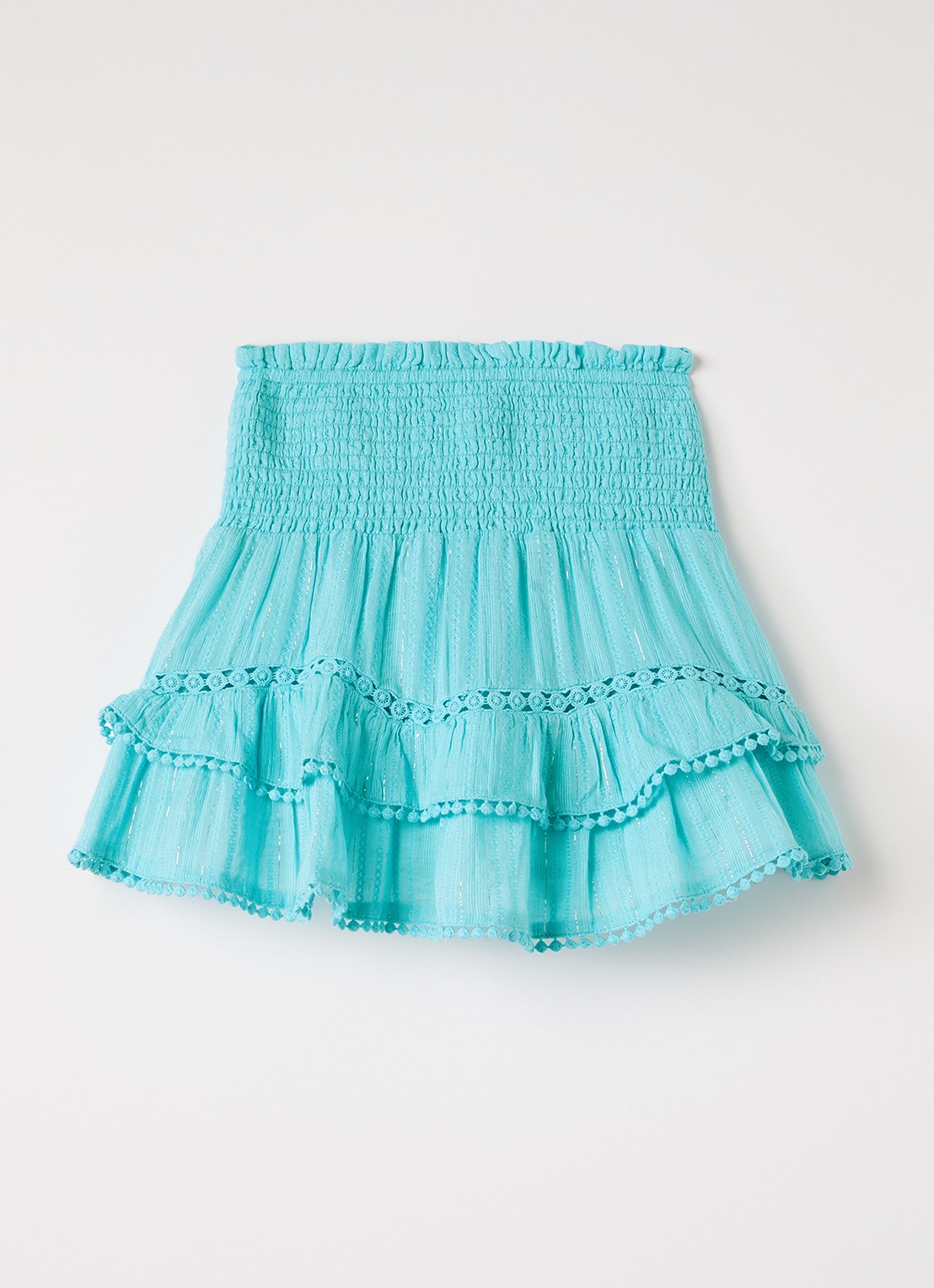 AI&KO Billi rok met lurex - voorkant 2 turquoise