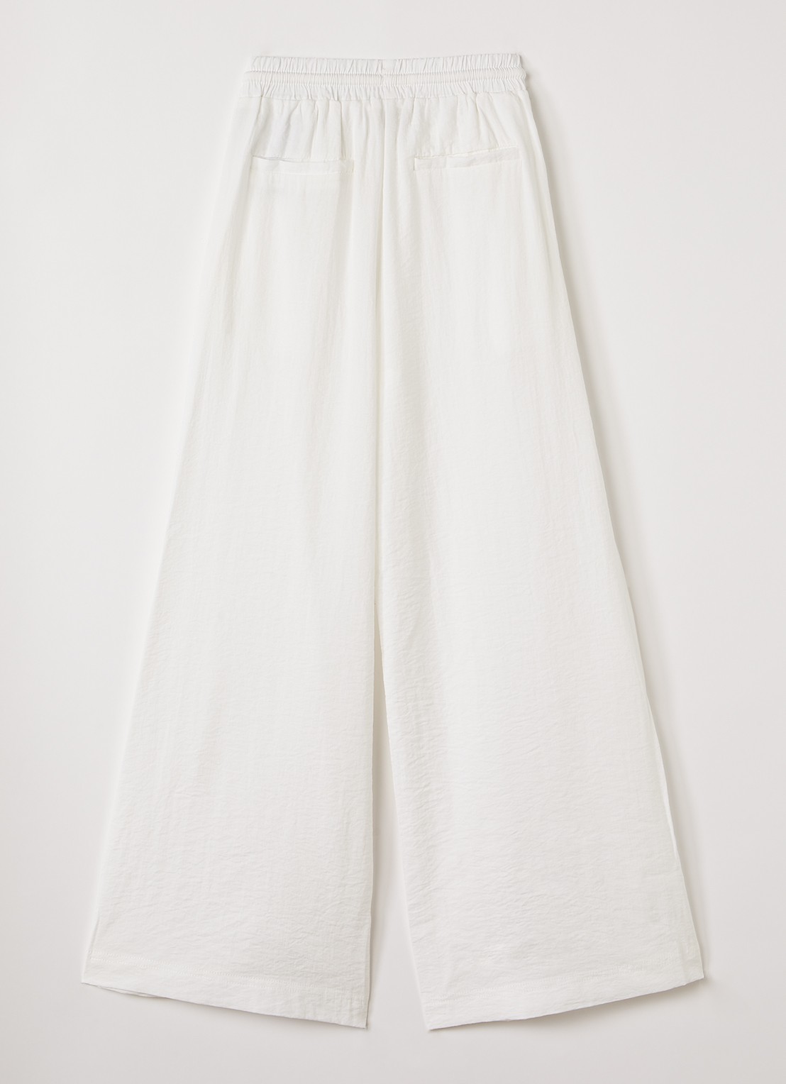AI&KO Carly wide fit broek met elastische band - voorkant 2 gebroken wit