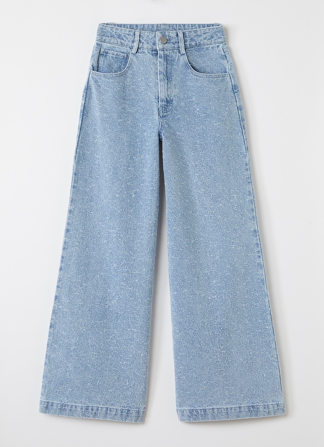 AI&KO Charly flared jeans met structuur - voorkant indigo