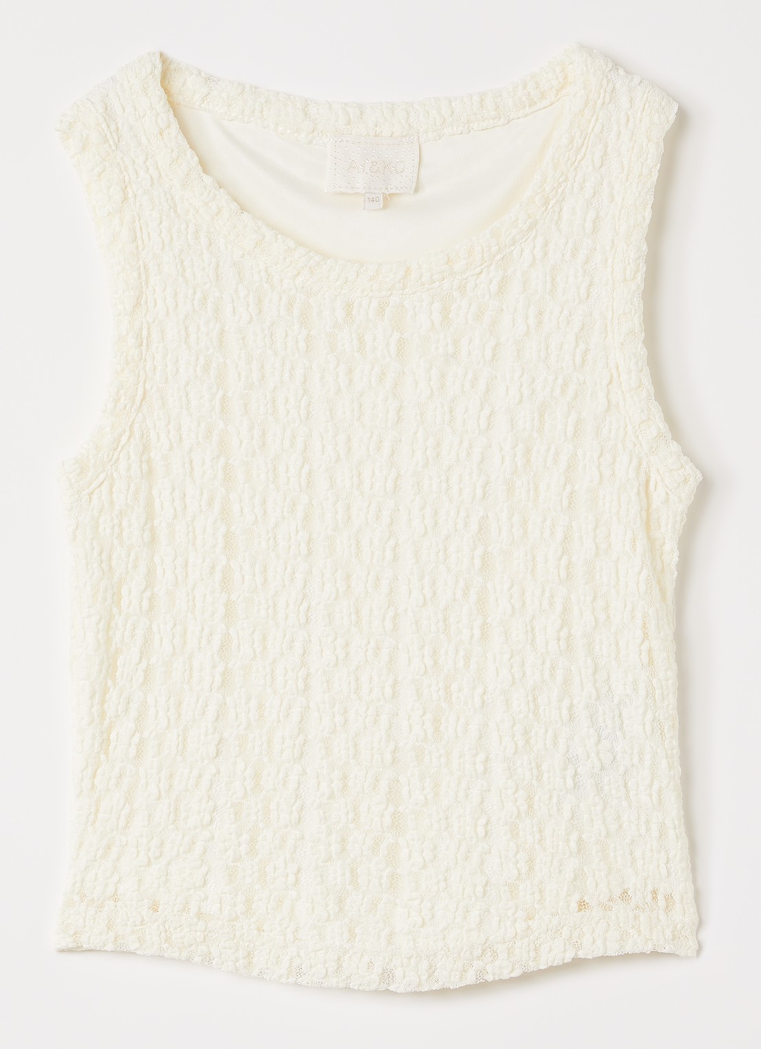 AI&KO Daira tanktop met structuur - voorkant gebroken wit