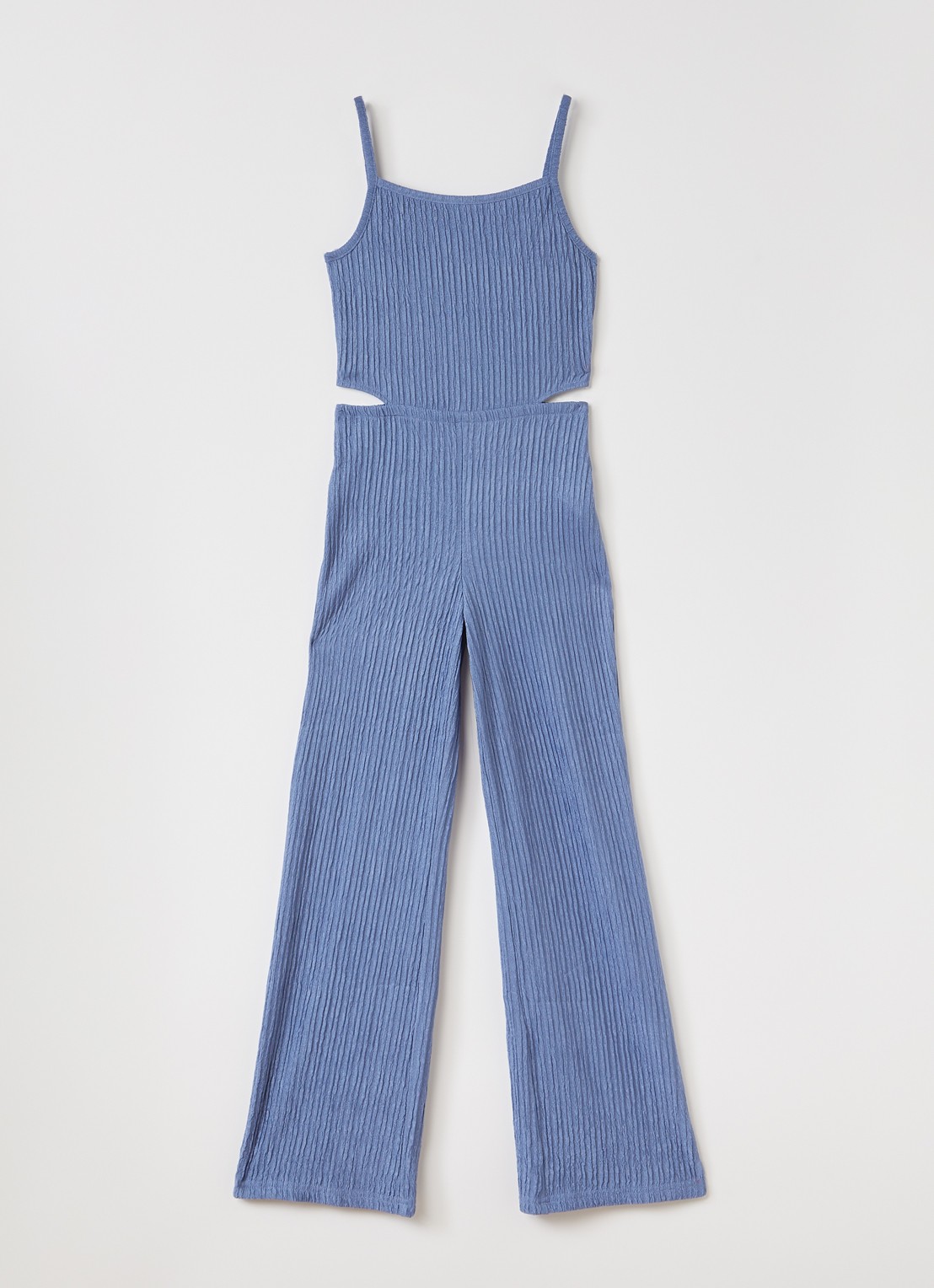 AI&KO Melory loose fit jumpsuit  - voorkant 2 staalblauw