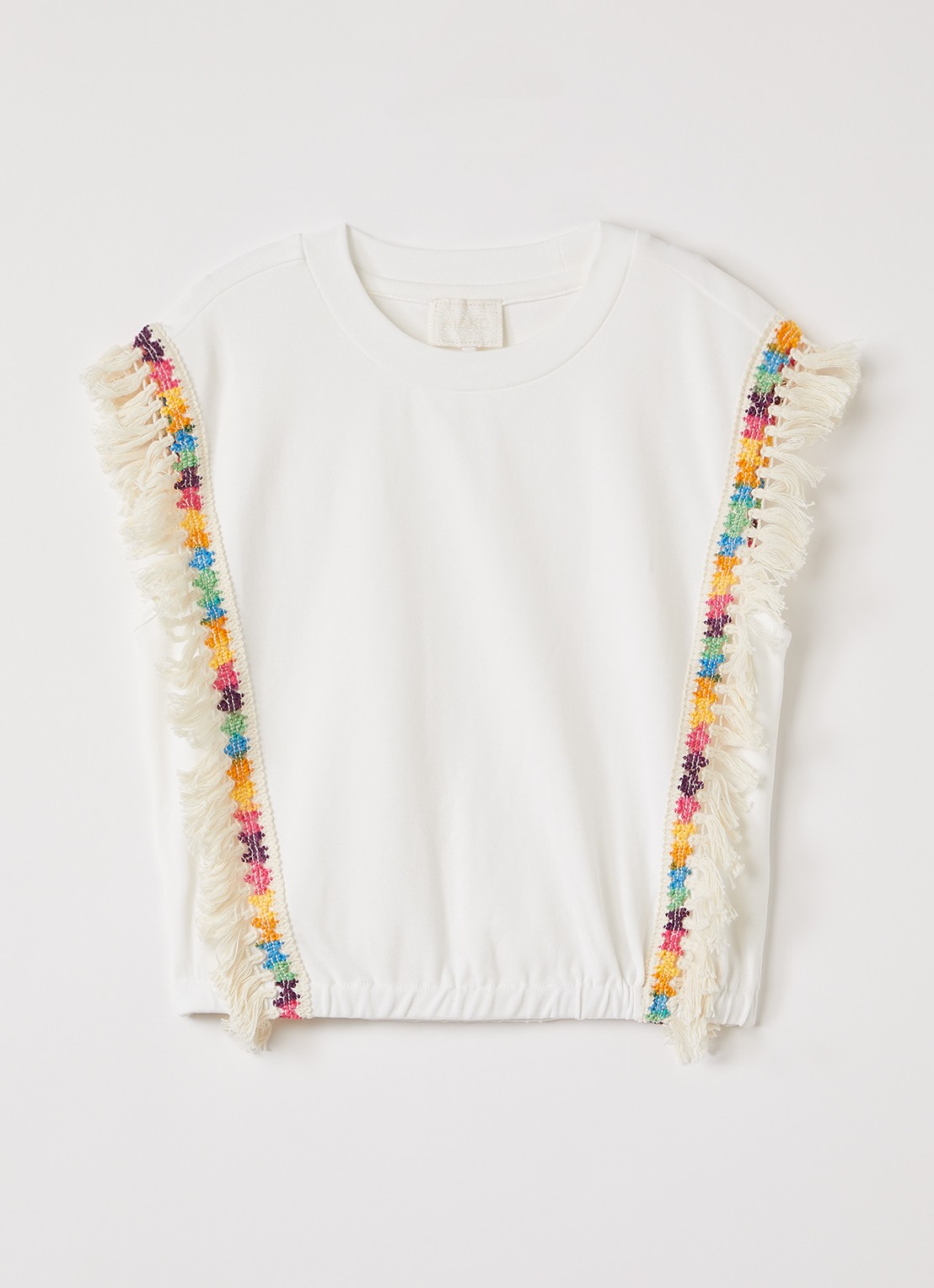 AI&KO Rhode T-shirt met franjes - voorkant wit
