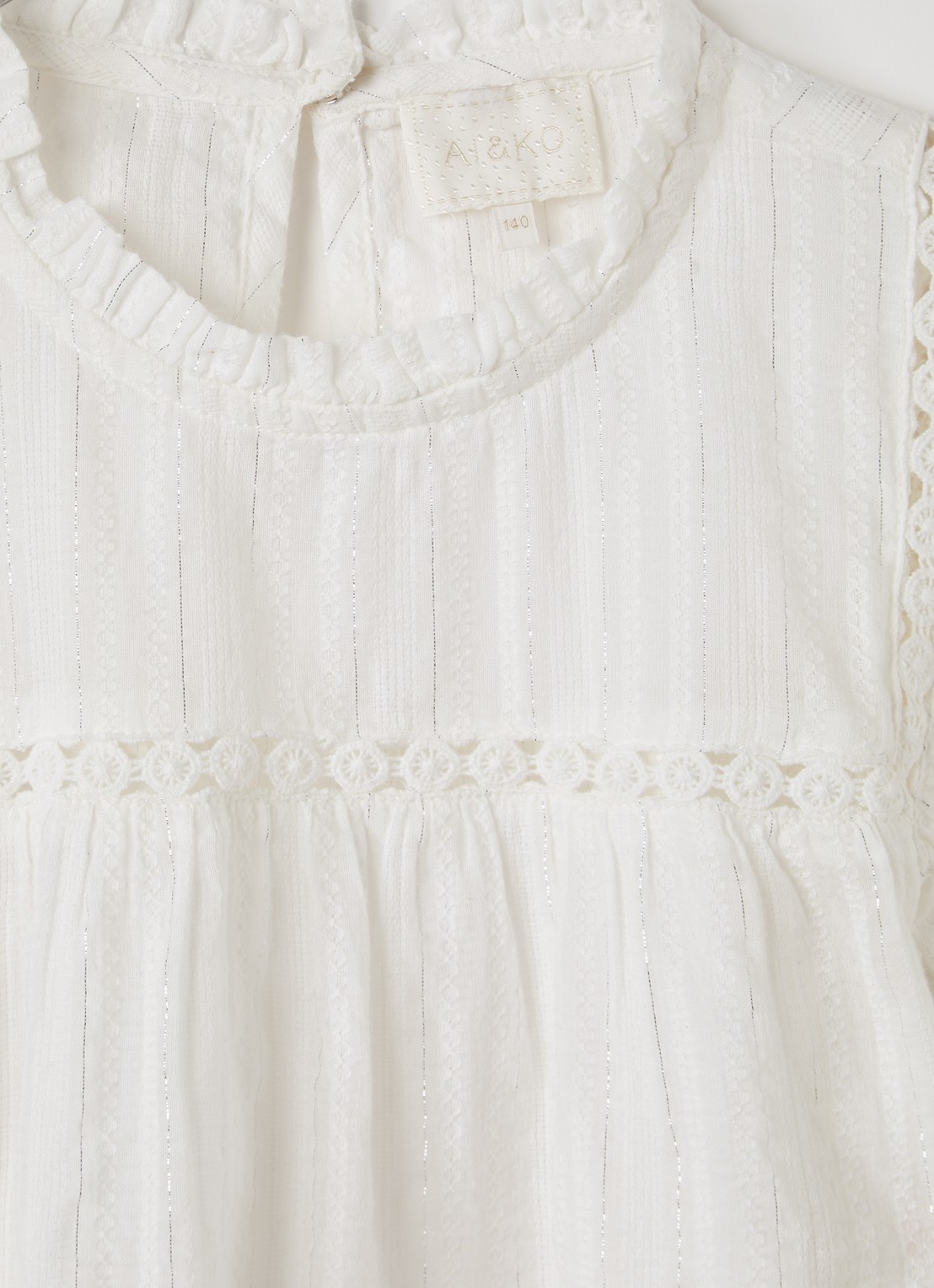 AI&KO Ylenia jurk met lurex - detail 3 gebroken wit