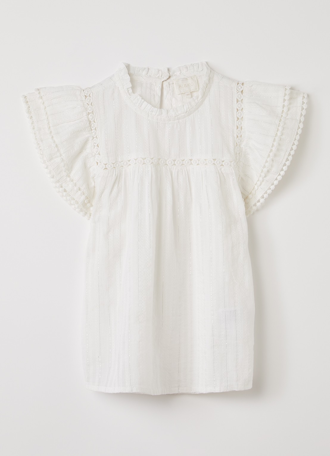 AI&KO Ylenia jurk met lurex - voorkant gebroken wit