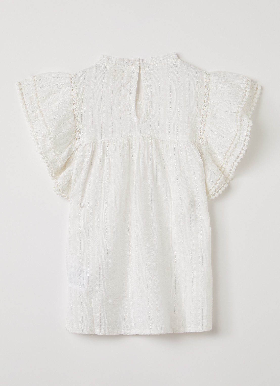 AI&KO Ylenia jurk met lurex - voorkant 2 gebroken wit