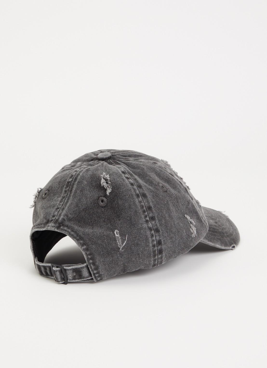Aiche Destroyed pet van denim met logo - detail 2 zwart