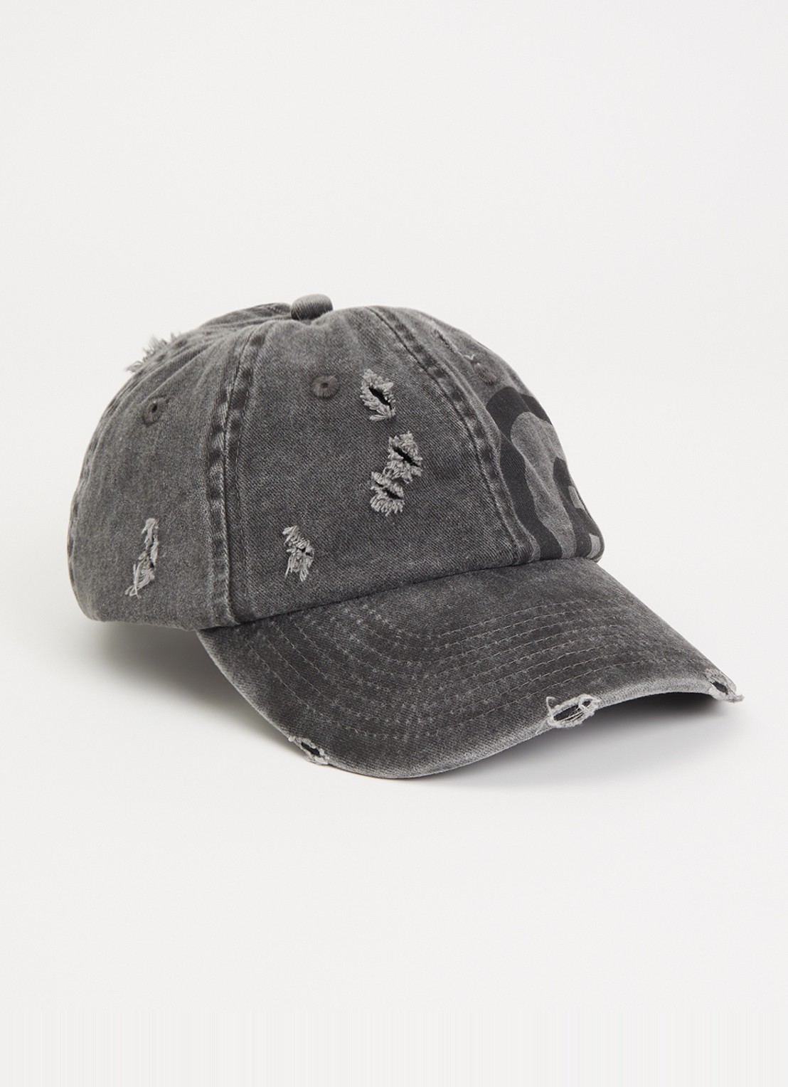 Aiche Destroyed pet van denim met logo - voorkant zwart