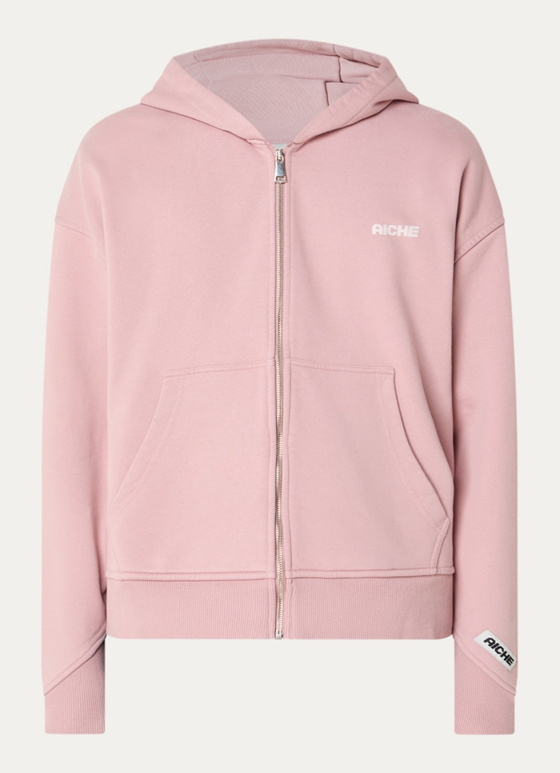 Aiche Sweatvest met logo - voorkant roze