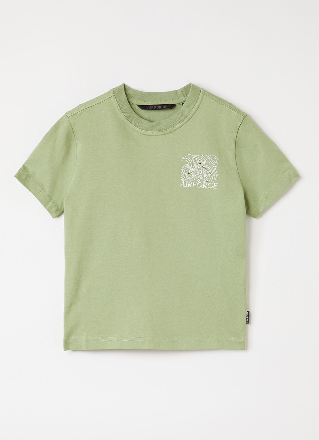 Airforce Altitude T-shirt met logo- en backprint - voorkant lichtgroen