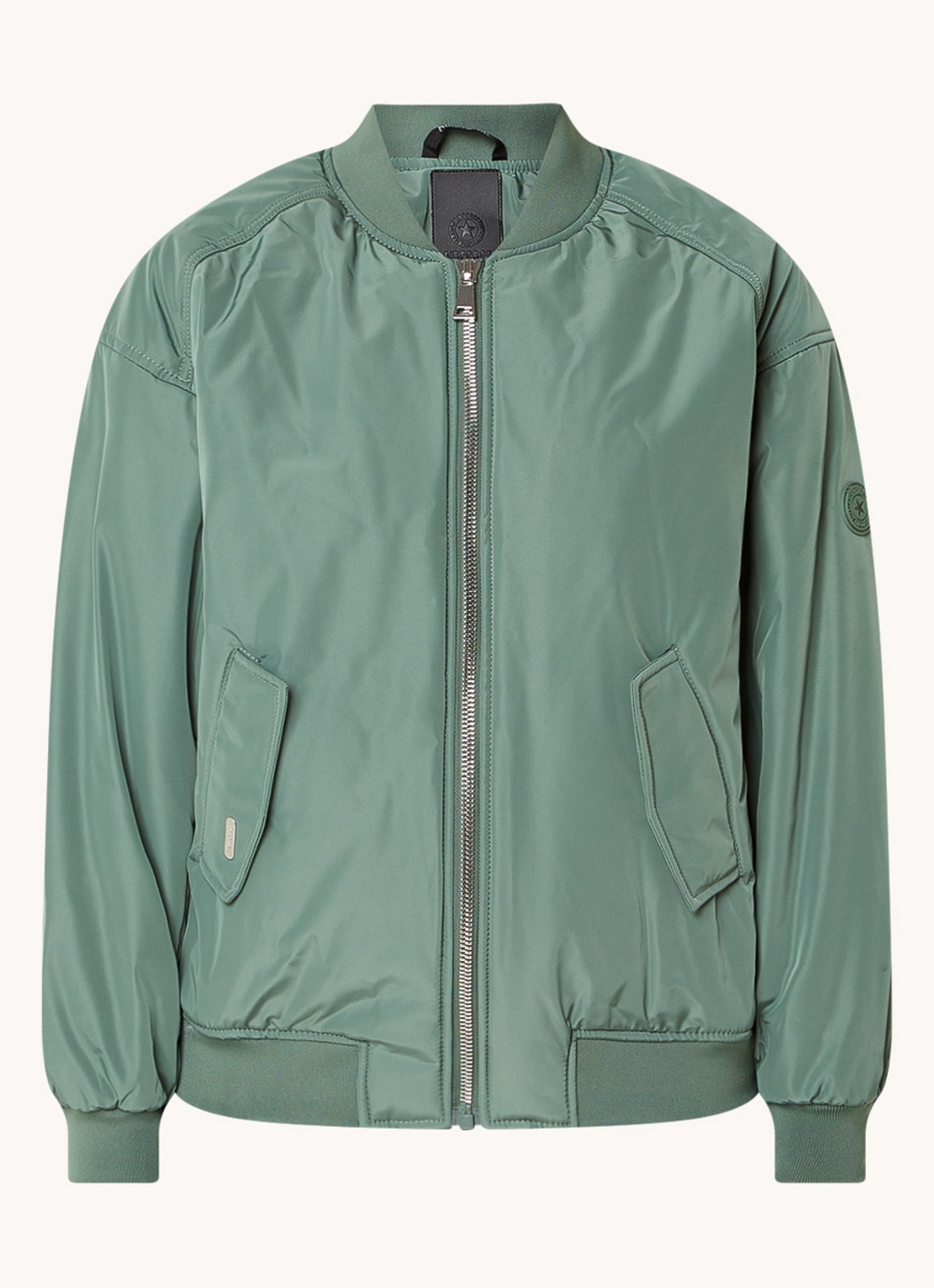 Airforce Bobby bomberjack met logo - voorkant 2 legergroen