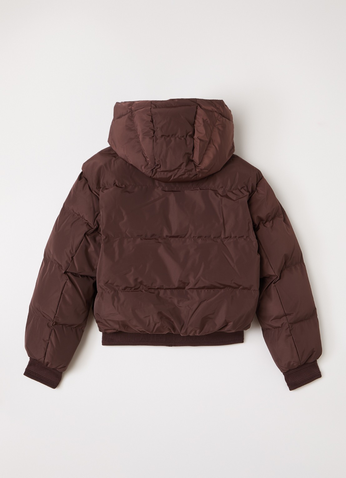 Airforce Bree puffer jack met logo met afneembare capuchon - achterkant bordeauxrood