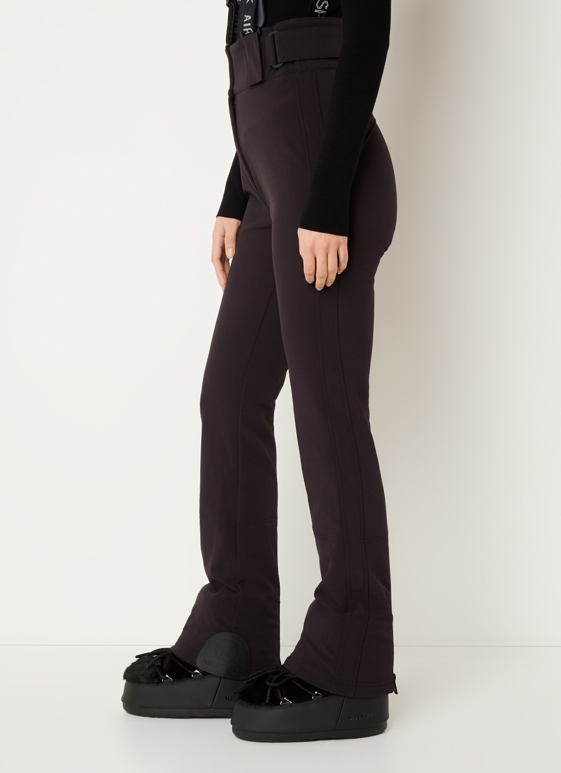 Airforce Christie high waist flared fit skibroek met afneembare bretels - detail 5 zwart
