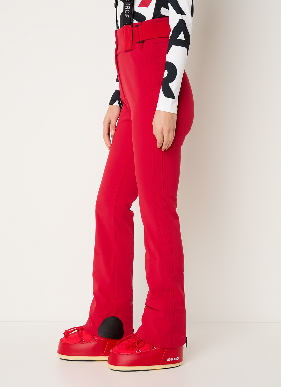 Airforce Christie high waist flared fit skibroek met afneembare bretels - detail 5 donkerrood
