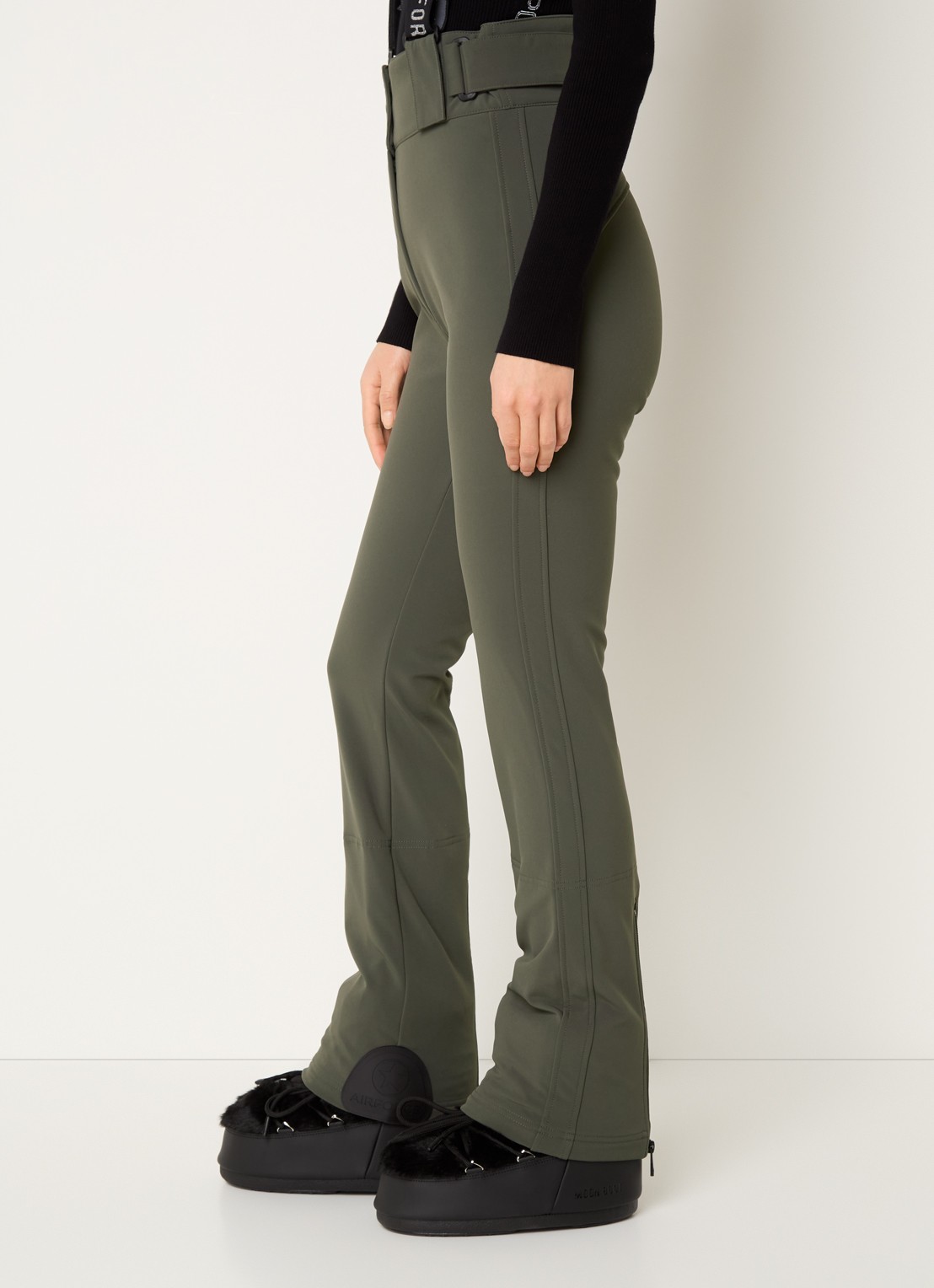 Airforce Christie high waist flared fit skibroek met afneembare bretels - detail 3 bronsgroen