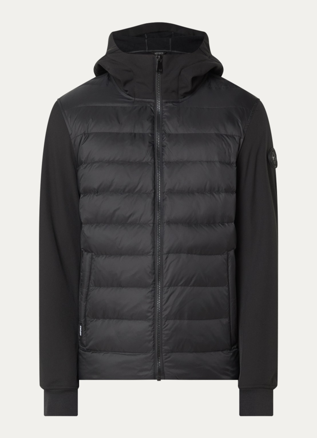Airforce Cove gewatteerd windjack - voorkant zwart