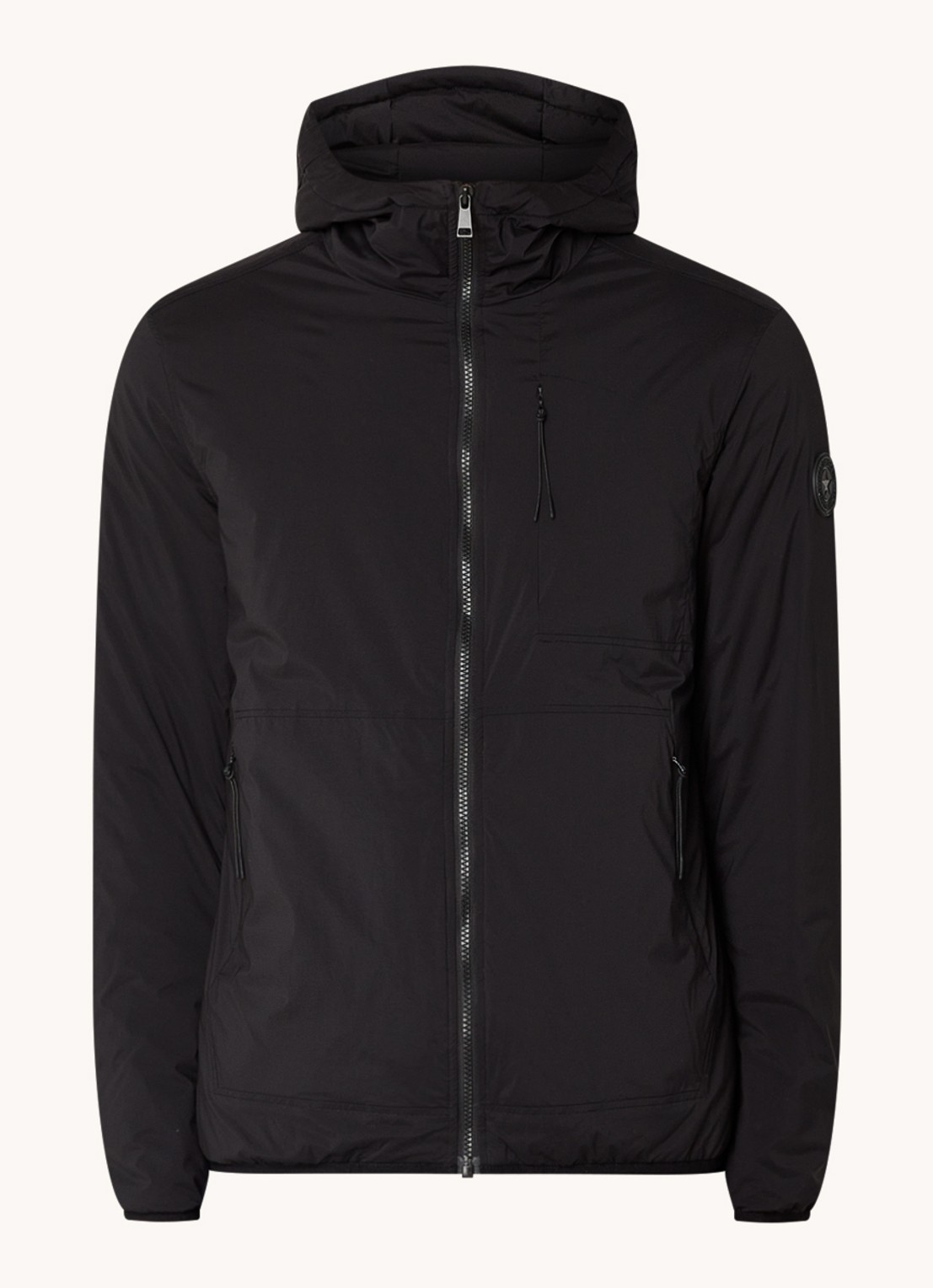 Airforce Daniel gewatteerd jack met logo - voorkant zwart
