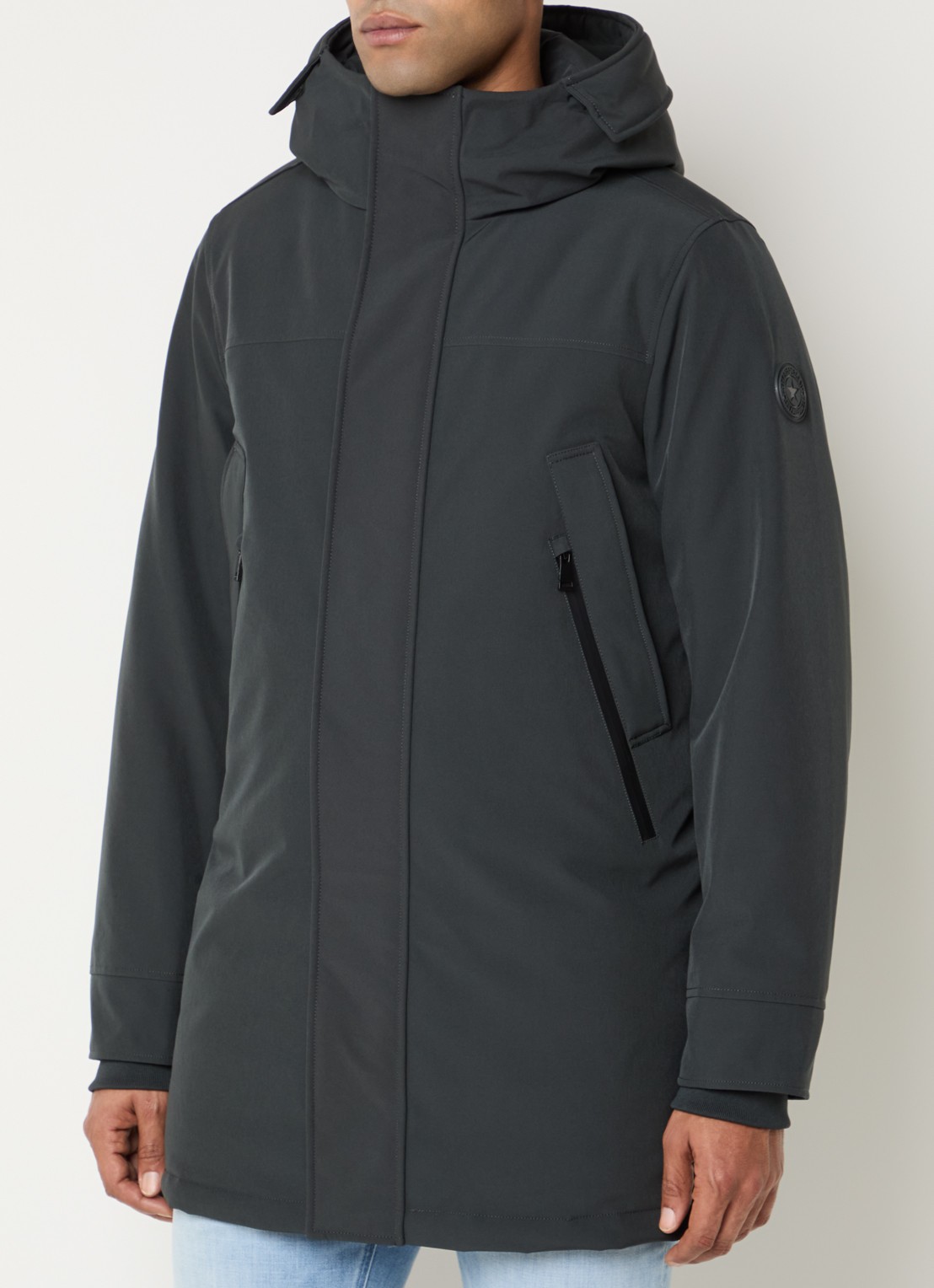 Airforce Dax gewatteerde parka met steekzakken - detail 3 donkergrijs