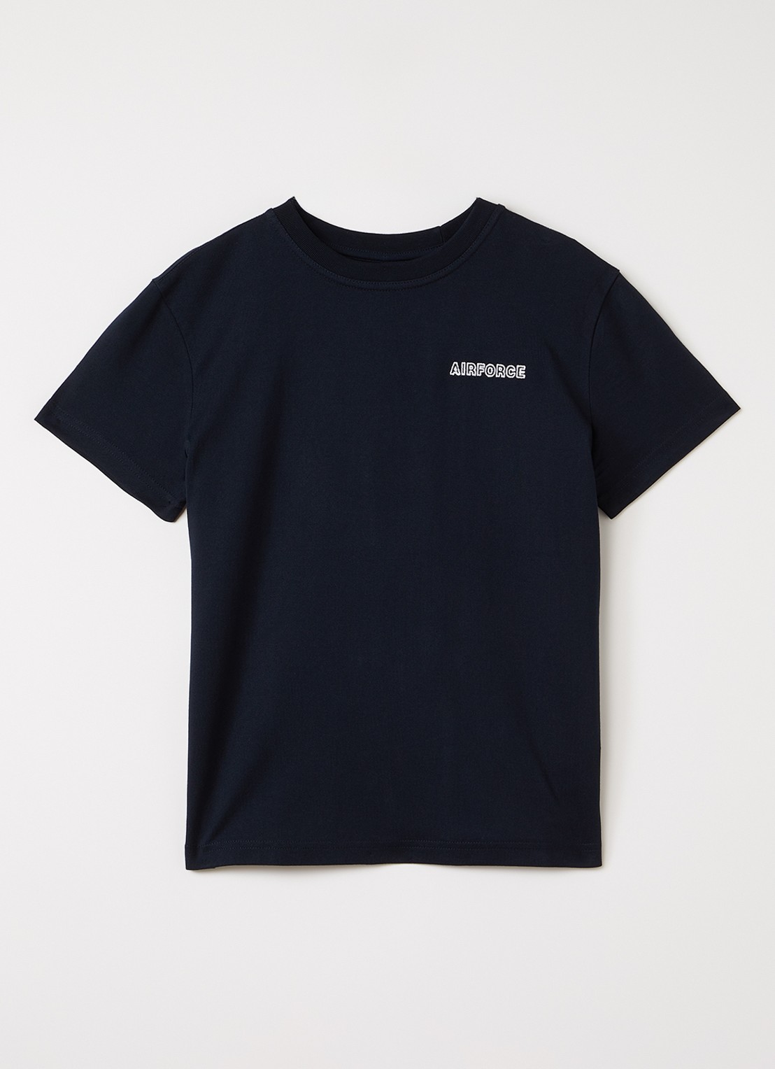 Airforce Diplopia T-shirt met logo- en backprint - voorkant 3 zwart