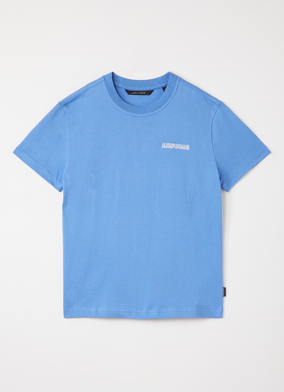 Airforce Diplopia T-shirt met logoborduring en backprint - voorkant 3 blauw
