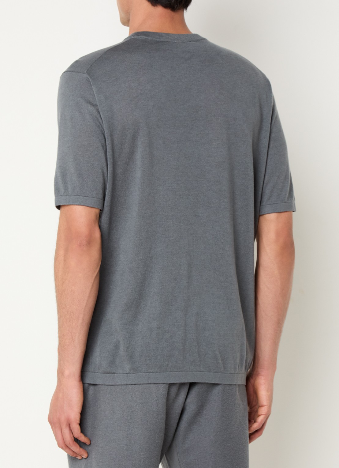 Airforce Fijngebreid T-shirt  - achterkant grijs