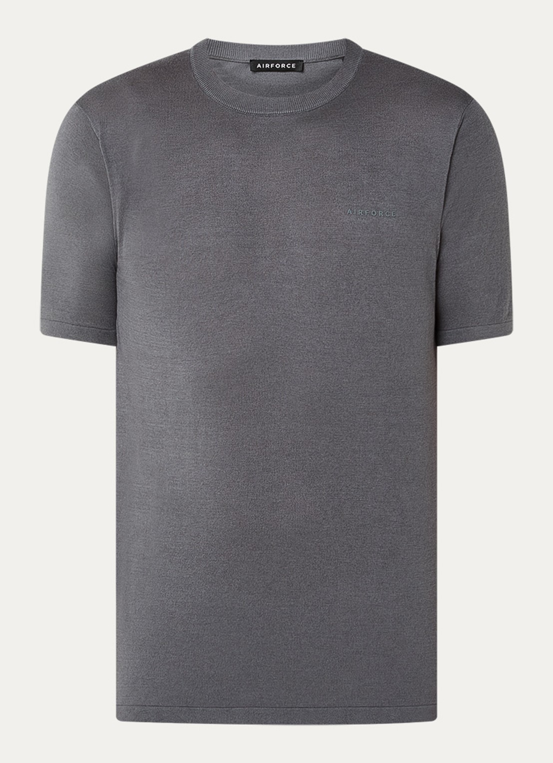 Airforce Fijngebreid T-shirt  - voorkant 3 grijs
