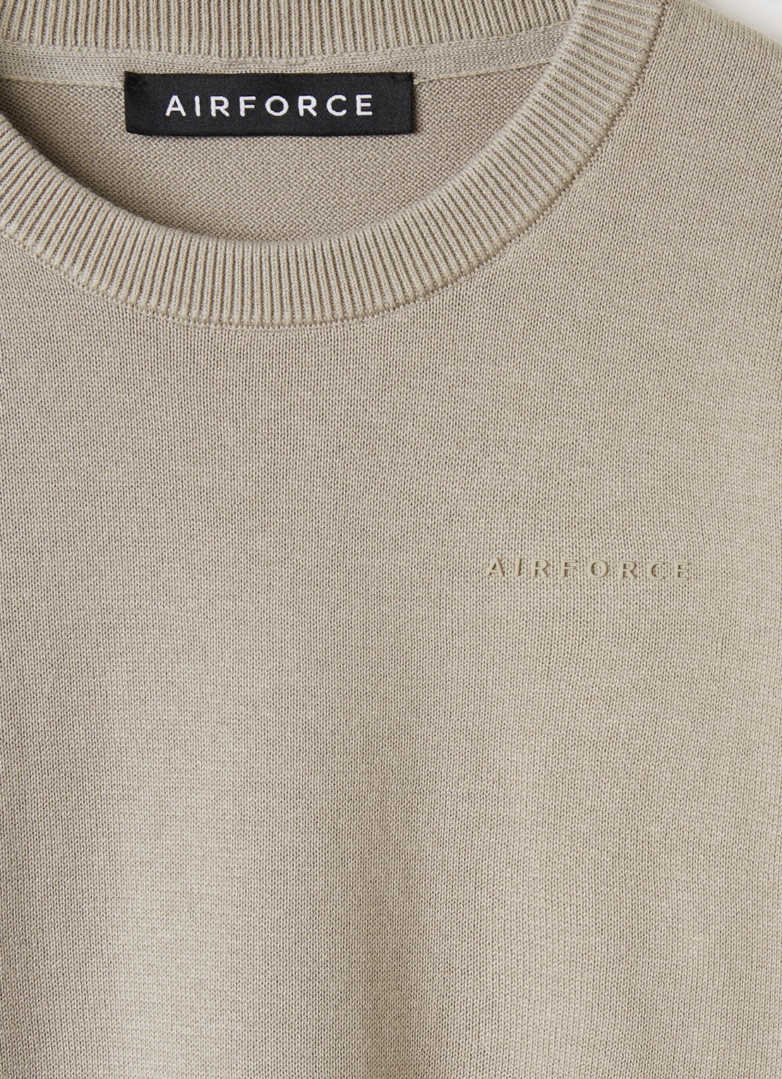 Airforce Fijngebreide pullover met logo - detail khaki