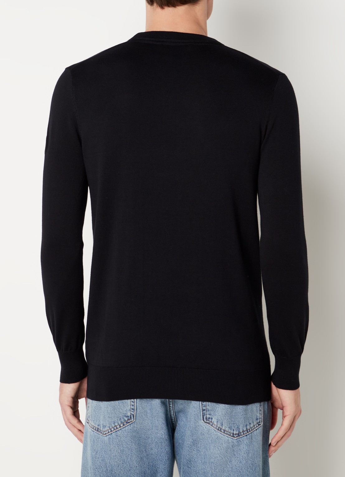 Airforce Fijngebreide pullover met ronde hals - achterkant 2 zwart