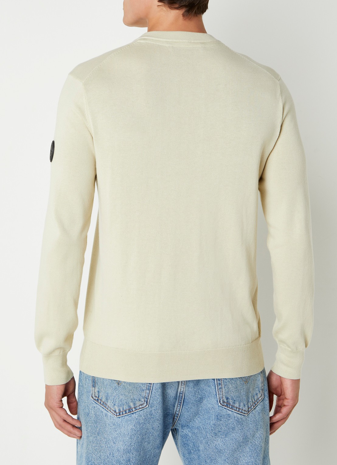 Airforce Fijngebreide pullover met ronde hals - achterkant 4 lindegroen